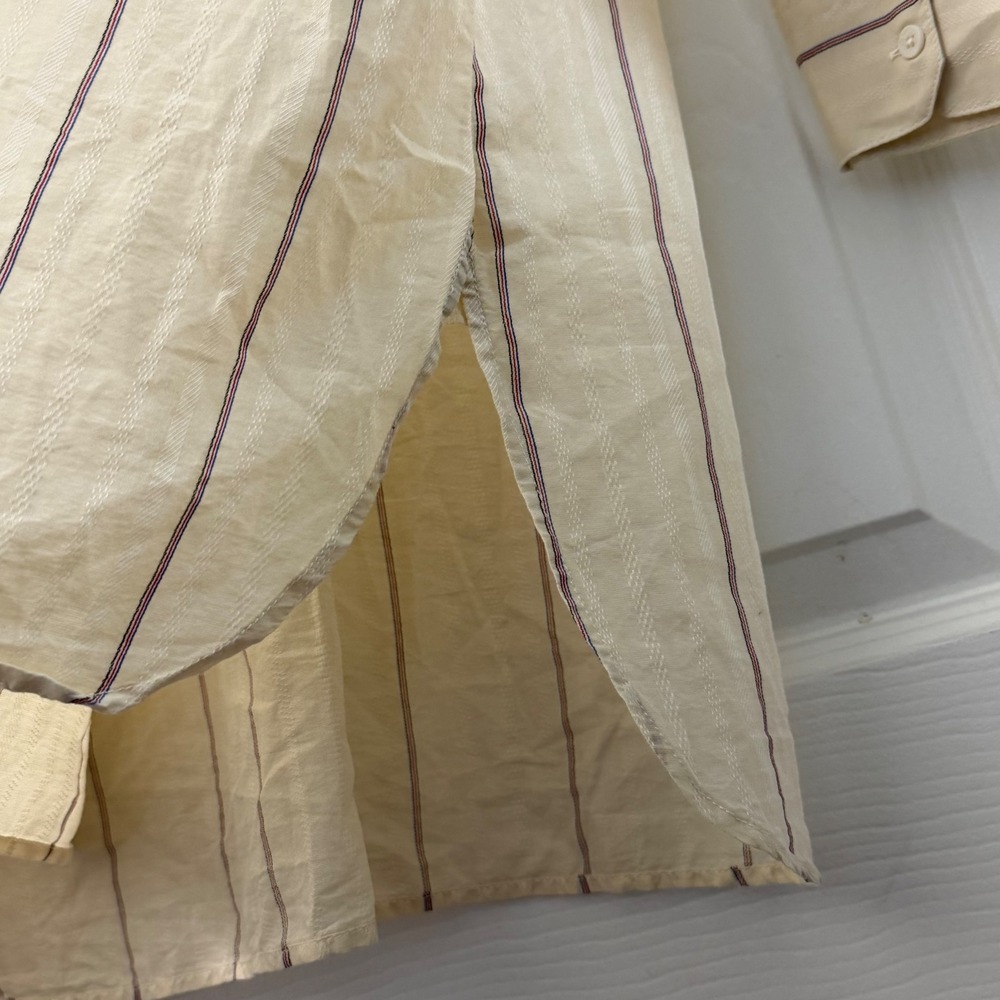 Zadig‎ & Voltaire Talia Rayee Striped Cotton Oversized Tunic Top Cream XS - Picture 4 of 8